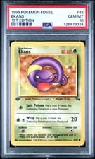 1999 POKEMON FOSSIL 1ST EDITION #46 EKANS PSA 10