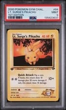 2000 POKEMON GYM CHALLENGE #84 LT. SURGE'S PIKACHU 1ST EDITION PSA 9 MINT