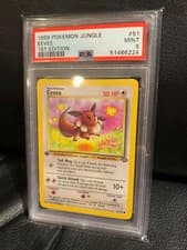 PSA 9 Non-Holo 1st Edition Eevee Pokemon Card Jungle 51/64