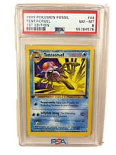 1999 Pokémon Fossil 1st Edition #44 TENTACRUEL PSA 8