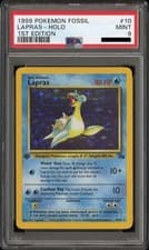 Pokemon Lapras Fossil 1st Edition Holo Rare #10 PSA 9 Mint