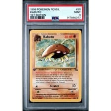 PSA 9 MINT Kabuto 1st Edition 50/62 Pokémon 1999 Fossil Common Card Graded