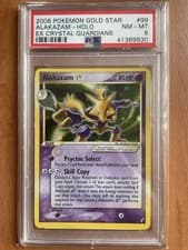 Gold Star Alakazam 99/100 EX Crystal Guardians PSA 8