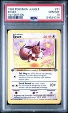 1999 Pokemon Jungle Eevee #51 GEM MT PSA 10 1st Edition New Cert