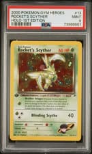 2000 POKEMON GYM HEROES #13 ROCKET'S SCYTHER  1ST EDITION HOLO - PSA 9 - SWIRL