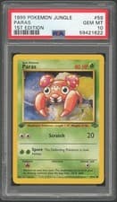 1999 Pokemon Jungle Paras 1st Edition 59/64 PSA 10
