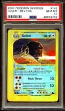 PSA 10 GEM MINT Golem 148/144 CRYSTAL REVERSE HOLO Skyridge Pokemon Card 759