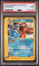 Pokemon WotC Aquapolis Card #4 Azumarill PSA 9