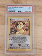 2000 POKEMON TEAM ROCKET 62/82 MEOWTH PSA 9 MINT 1ST EDITION