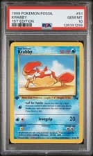 1999 POKEMON FOSSIL 1ST EDITION #51 KRABBY PSA 10
