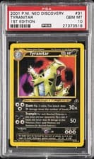 2001 Pokemon Neo Discovery Tyranitar 1st Edition #31 PSA 10 GEM MINT Low Pop