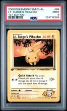 2000 Pokemon Gym Challenge #84 Lt. Surge'S Pikachu 1st Edition PSA 9
