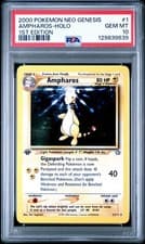 2000 POKEMON NEO GENESIS 1ST EDITION #1 AMPHAROS-HOLO PSA 10