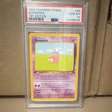 Pokémon Fossil Slowpoke 1st Edition PSA 10 #55/62 1999 English