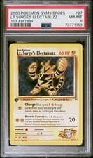 Pokémon TCG Lt Surge's Electabuzz Gym Heroes 27/132 1st Edition Rare PSA 8 NM-Mt