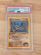 2000 Pokemon Gym Heroes 1st Edition #70 Brock's Rhyhorn PSA 8 N MINT