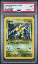 1999 Pokemon Jungle Scyther 1st Edition 26/64 MINT PSA 9 First Edition Stamp #26
