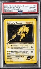 2000 POKEMON GYM CHALLENGE HOLO-1ST EDITION #15 ROCKET'S ZAPDOS PSA 10