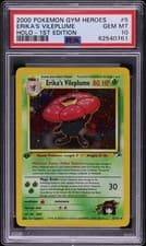 PSA 10 GEM MINT Erika's Vileplume 5/132 HOLO Gym Heroes 1ST EDITION Pokemon Card