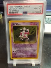 1999 Pokemon Jungle MR. Mime #6 Holo No Symbol Misprint PSA 8