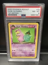2000 Pokemon Team Rocket Dark Slowbro 1st Edition (29/82) Non-Holo PSA 8