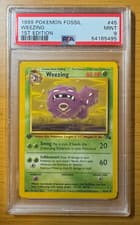 1999 Pokemon Fossil #45 Weezing 1st Edition PSA 9