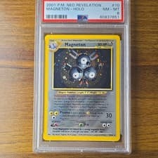 Pokémon TCG Magneton Holo Rare Card 10/64 Neo Revelation 2001 Unlimited PSA 8
