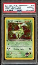PSA 10 GEM MINT Rocket's Scyther 13/132 HOLO Gym Heroes 1ST EDITION Pokemon Card