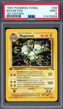 PSA 9 Pokemon 1999 1st Edition Fossil Magneton Rare #26