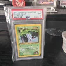 Pokémon TCG Brock's Zubat Gym Heroes 1st Edition Common Card 74/132 PSA 9