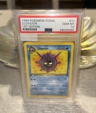 Pokémon Cloyster 32/62 Fossil 1st Edition Uncommon Regular PSA 10 English 1999