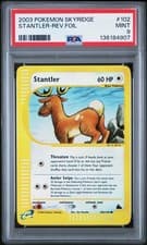 2003 POKEMON SKYRIDGE #102 STANTLER-REVERSE FOIL PSA 9