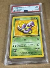 PSA 9 Mint Pokemon 1st Edition Team Rocket Ekans #56/82