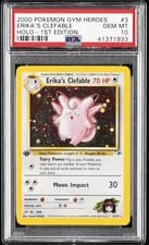 2000 POKEMON GYM HEROES HOLO-1ST EDITION #3 ERIKA'S CLEFABLE PSA 10
