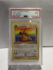 1999 Pokémon Dragonite 1st Edition Non-Holo Fossil Card #19 PSA 9