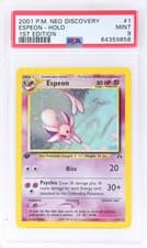 2001 POKEMON NEO DISCOVERY 1ST EDITION #1 ESPEON-HOLO PSA 9