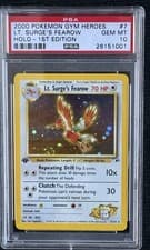 Pokemon 1ST EDITION GYM HEROES LT. SURGE'S FEAROW 7/132 PSA 10 GEM MINT Low Pop