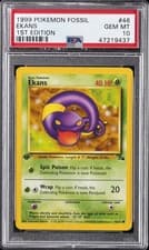 1999 POKEMON FOSSIL 1ST EDITION #46 EKANS PSA 10