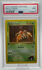 2000 POKEMON GYM CHALLENGE #71 ERIKA'S PARAS 1ST EDITION PSA 9 MINT