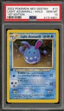 Pokemon Light Azumarill Neo Destiny 1st Edition Holo Rare #13 PSA 10 Gem Mint