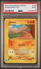 2003 POKEMON SKYRIDGE #108 SWINUB-REVERSE FOIL PSA 9