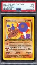 PSA 9 Pokemon 2001 1st Edition Neo Discovery Hitmontop Rare #22