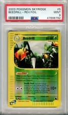PSA 9 MINT Pokemon BEEDRILL Reverse Holo Rare 2003 Skyridge #5/144 WOTC
