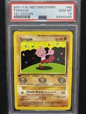 2001 Pokemon Neo Discovery 1st Edition Tyrogue 66/75 PSA 10 Gem Mint