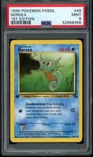 1999 Pokemon Fossil Unlimited 1st Edition Horsea #49 49/62 PSA 9 Fresh Grade!