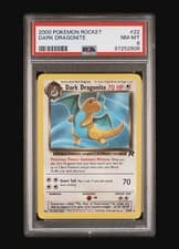 Pokemon TCG 2000 Dark Dragonite 22/82 Team Rocket Regular Vintage Rare PSA 8