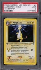 2000 Pokemon Neo Genesis 1st Edition #1 Ampharos Holo PSA 9