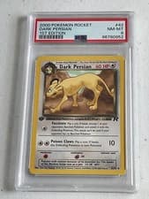 FIRST EDITION Team Rocket DARK PERSIAN! PSA 8! NM-MT! 2000 Pokémon TCG #42/82