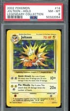 2002 POKEMON LEGENDARY COLLECTION #14 JOLTEON-HOLO PSA 8