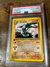 Pokemon 2000 Neo Genesis 1st Edition DONPHAN #21 PSA 9 Mint RARE